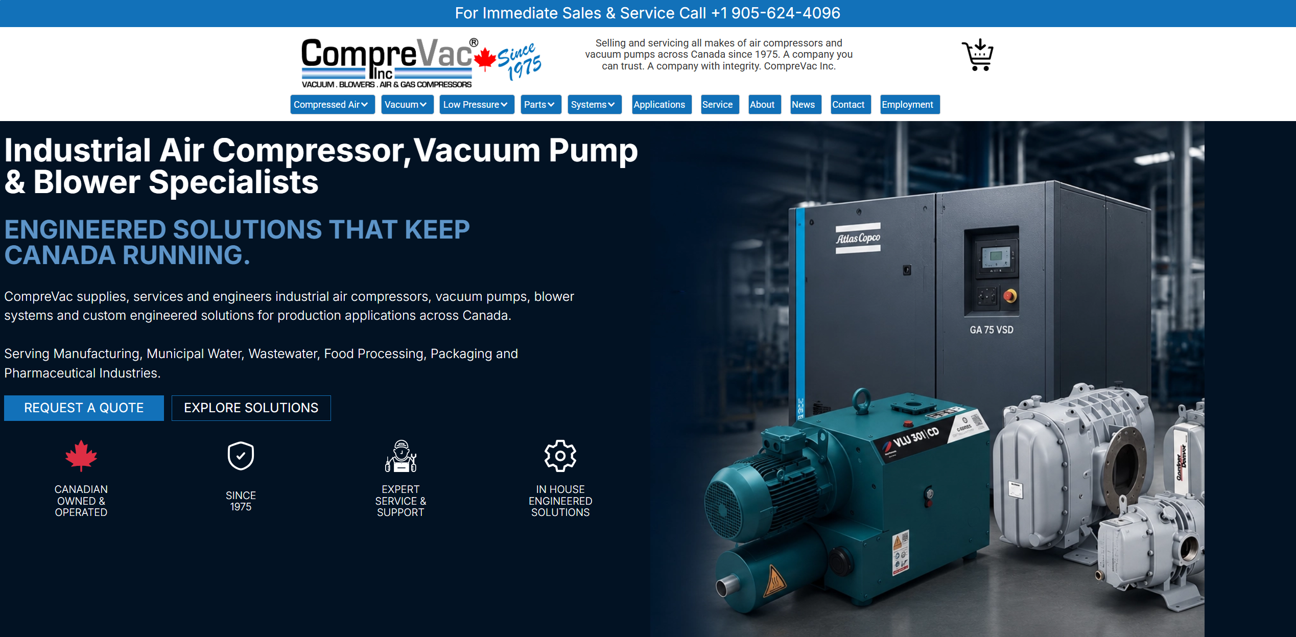 CompreVac compressed air and vacuum equipment